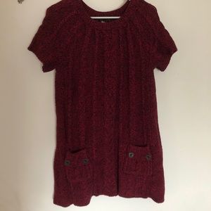 Style & Co. Woman Red and Black Sweater Dress